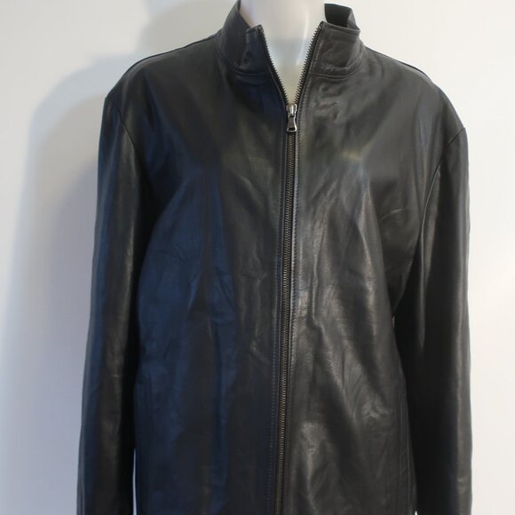 Mens Ponte Vecchio Florence Black Full Zip Leather Jacket 58/IT (US/48) - Picture 3 of 11